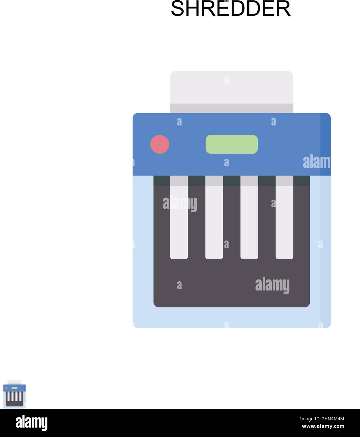 Shredder semplice icona vettoriale. Modello di disegno del simbolo di illustrazione per l'elemento dell'interfaccia utente mobile Web. Illustrazione Vettoriale