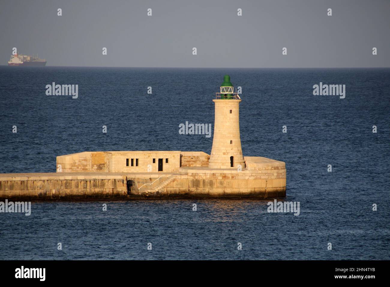 Faro di Sant'Elmo Valletta, Malta Foto Stock