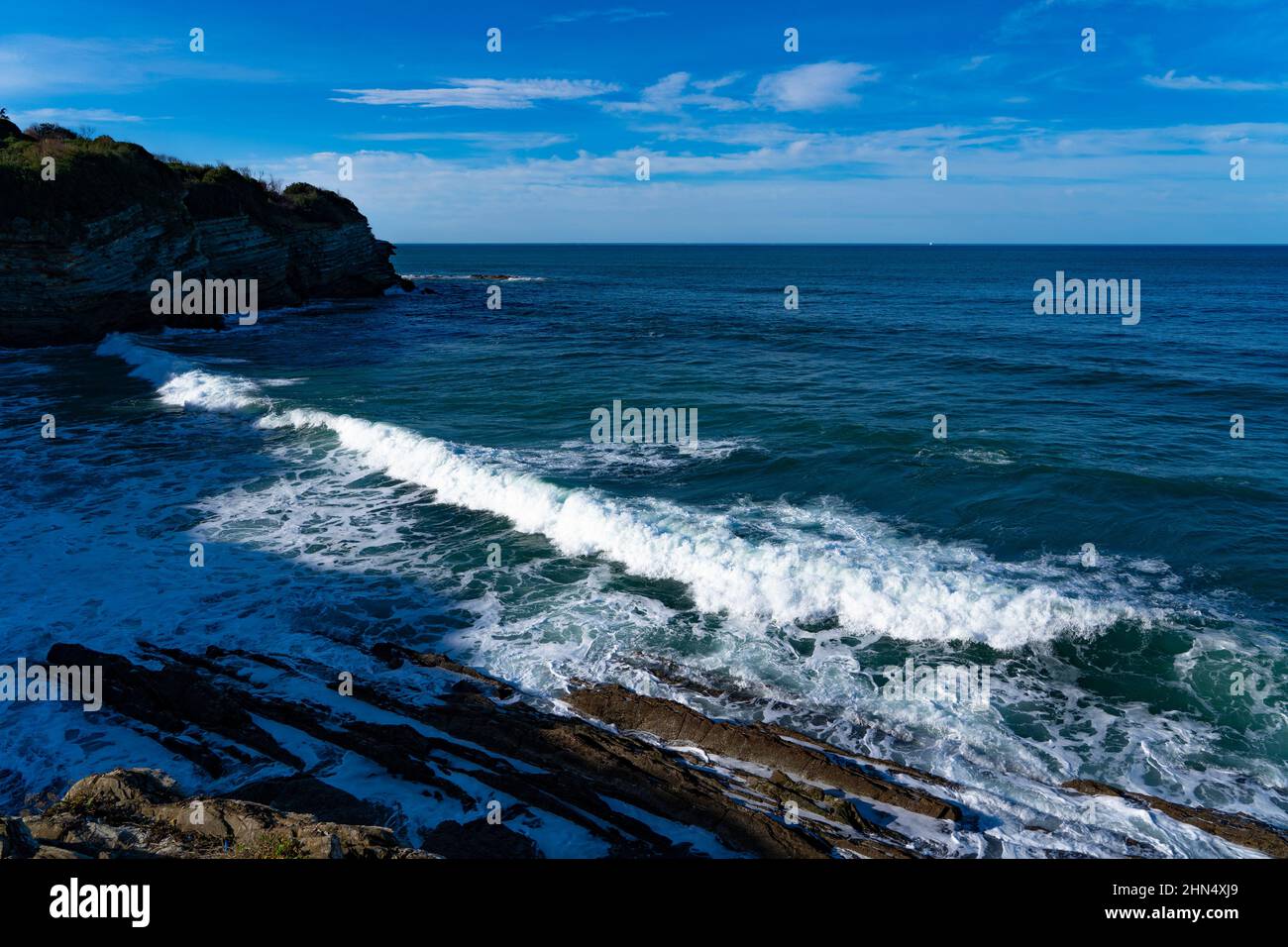 Costa atlantica, Saint Jean de Luz, Pays Basque, Francia Foto Stock