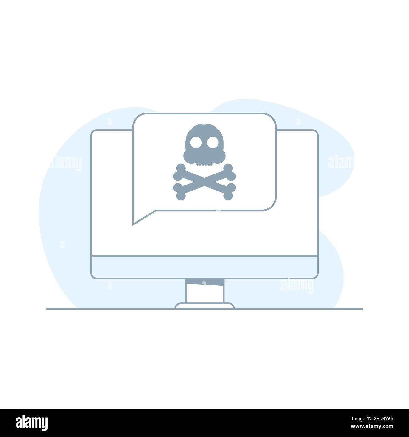 Avviso, notifica, Avviso, messaggio importante sullo schermo di un laptop - Illustrazione del disegno vettoriale Illustrazione Vettoriale