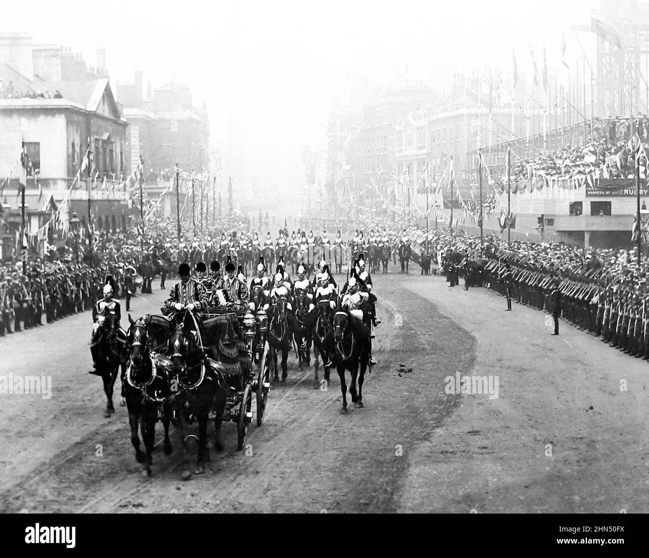 Edward VII Coronation Procession, Londra nel 1902 Foto Stock