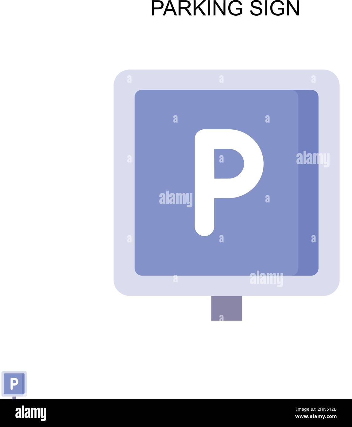 Simbolo di parcheggio icona vettore semplice. Modello di disegno del simbolo di illustrazione per l'elemento dell'interfaccia utente mobile Web. Illustrazione Vettoriale