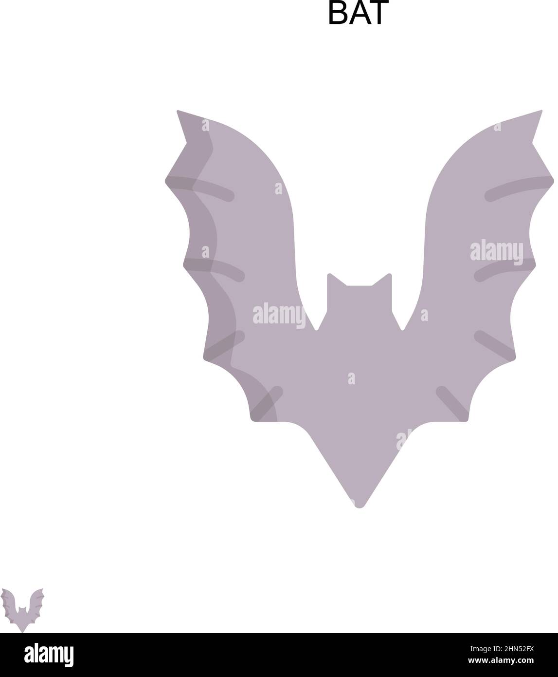 Icona vettore semplice BAT. Modello di disegno del simbolo di illustrazione per l'elemento dell'interfaccia utente mobile Web. Illustrazione Vettoriale