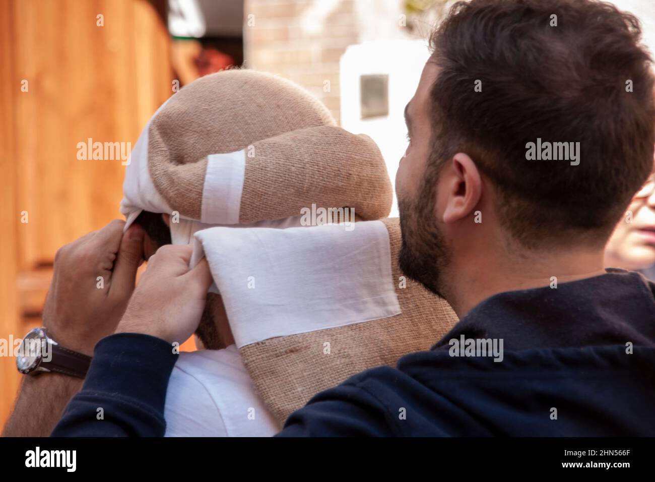 Settimana Santa a Siviglia, il costalero Foto Stock