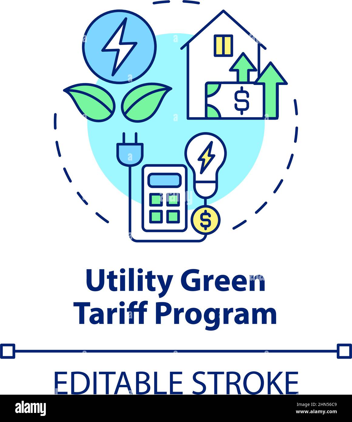 Icona del concetto di programma di tariffa verde di utilità Illustrazione Vettoriale
