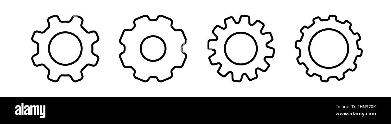 Gears icona Set design semplice Illustrazione Vettoriale