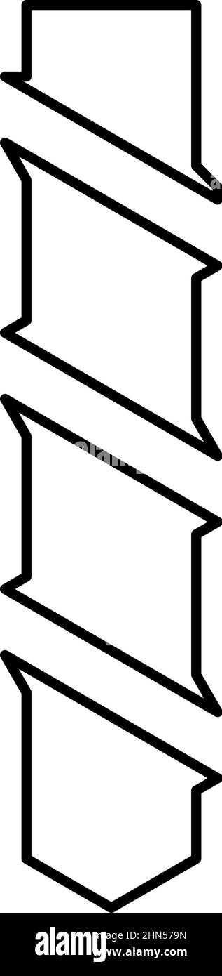 Punta di perforazione trivella profilo linea icona colore nero vettore illustrazione immagine sottile piatto stile semplice Illustrazione Vettoriale