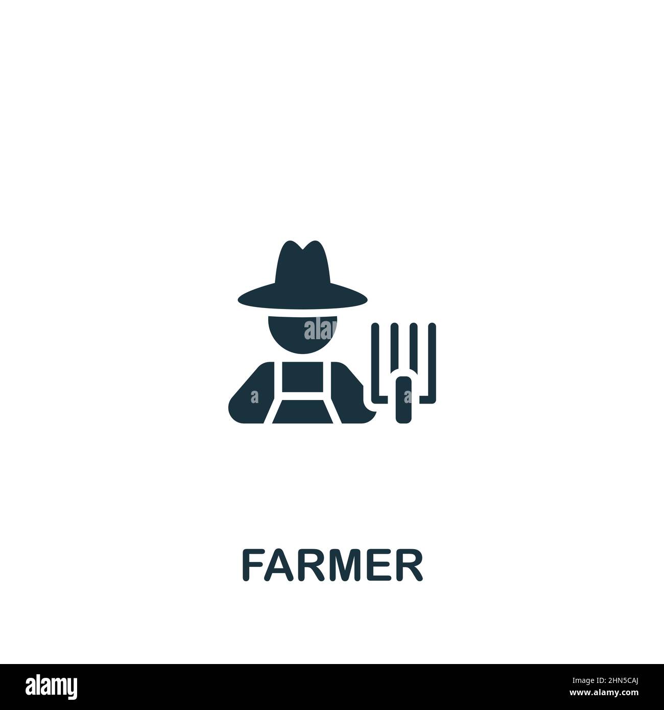 Icona contadino. Icona Simple Farmer monocromatica per modelli, web design e infografiche Illustrazione Vettoriale