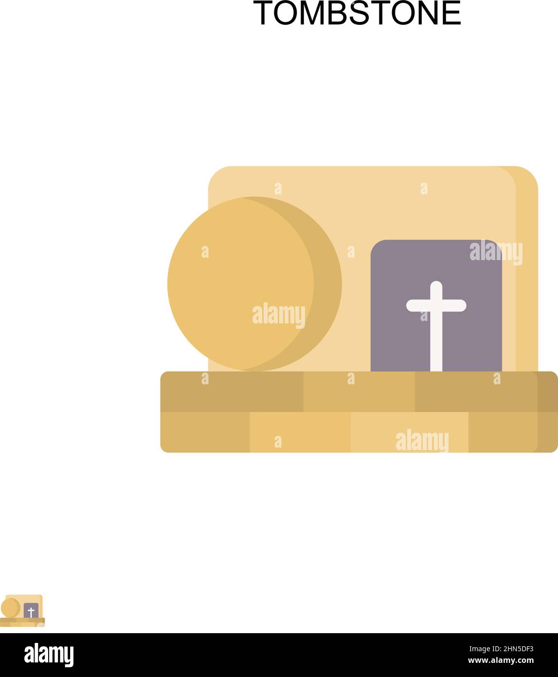 Icona vettoriale semplice lapide. Modello di disegno del simbolo di illustrazione per l'elemento dell'interfaccia utente mobile Web. Illustrazione Vettoriale