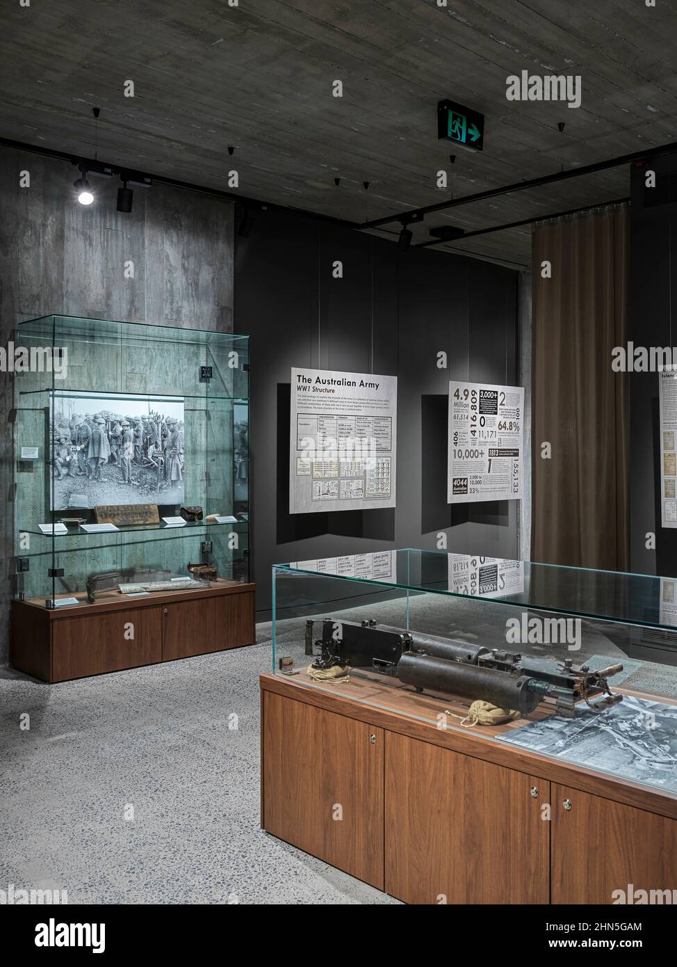 Spazio espositivo. Rocky Hill Memorial Museum, Goulburn, Australia. Architetto: Crone, 2022. Foto Stock