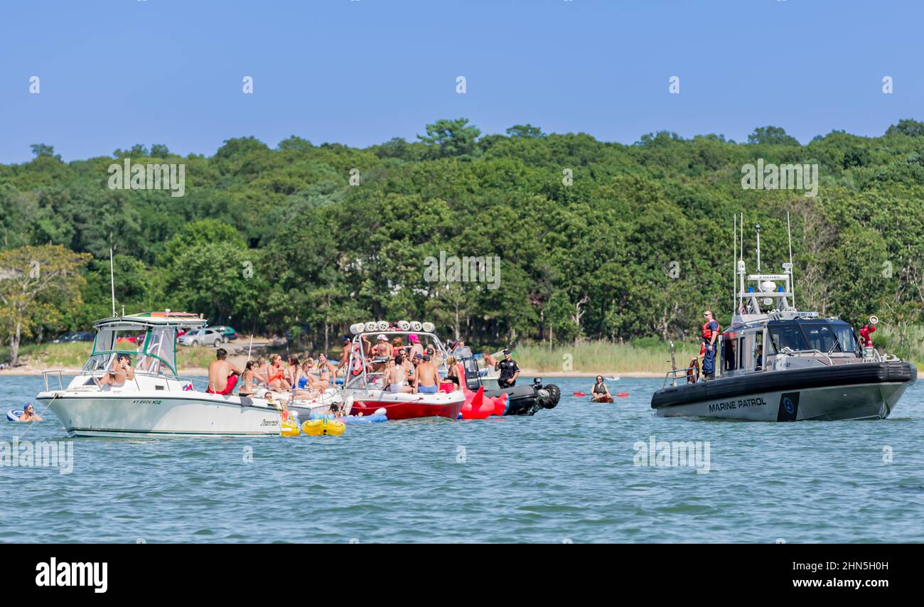 Sag Harbor Boat Party Foto Stock