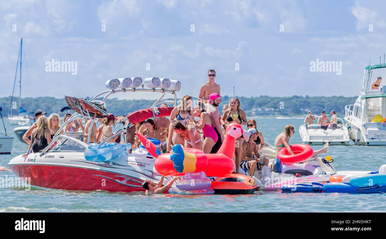 Sag Harbor Boat Party Foto Stock