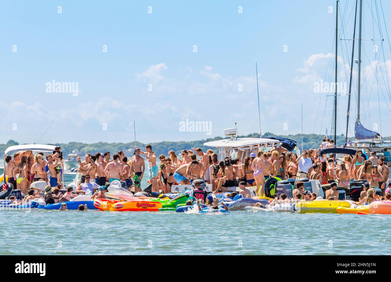 Sag Harbor Boat Party Foto Stock