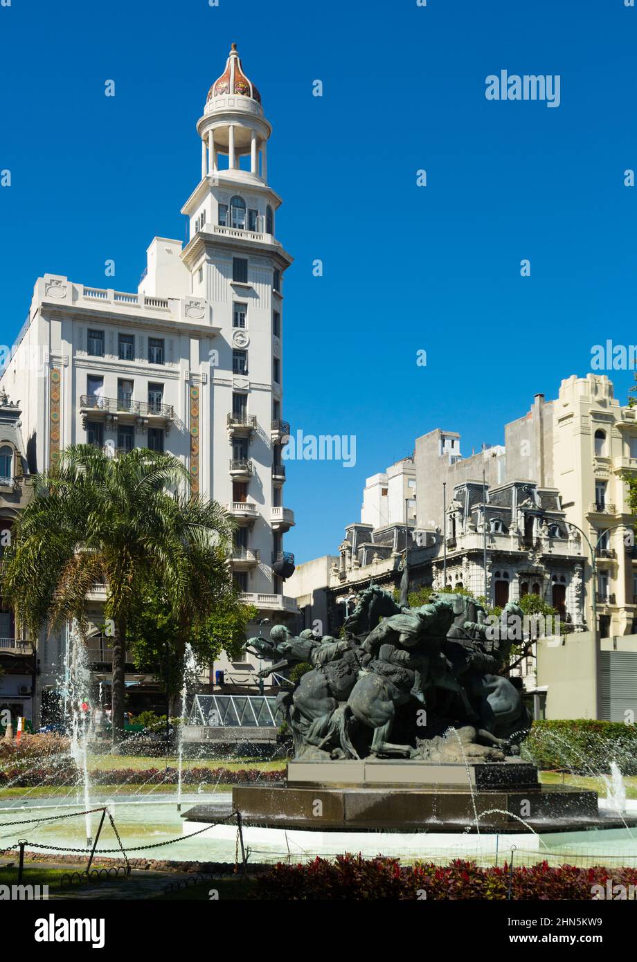 Piazza Juan Pedro Fabini. Montevideo, Uruguay Foto Stock