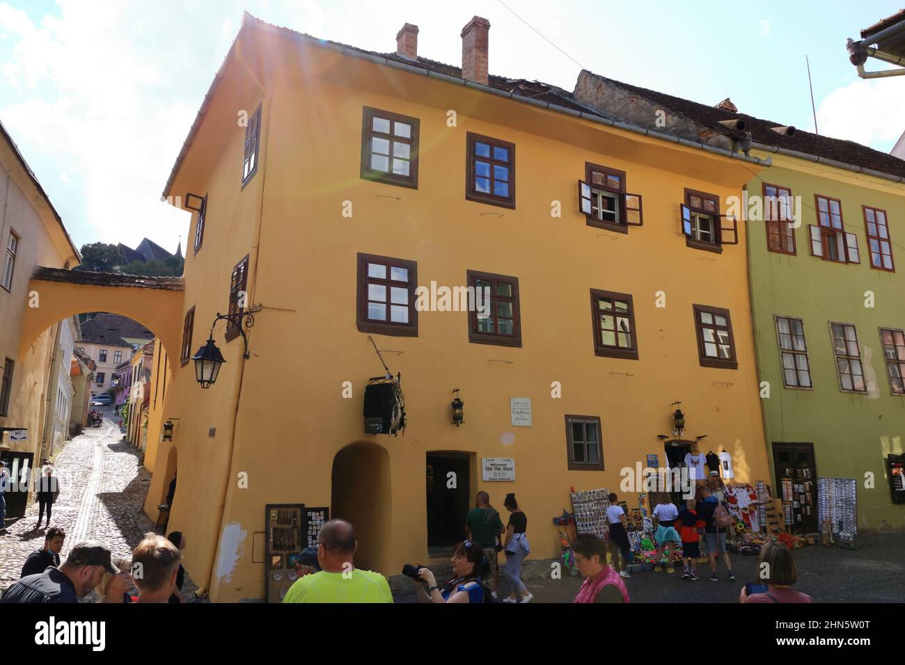 6 2021 settembre - Sighisoara, Schäßburg, Romania: La Casa di Vlad Dracul in Transilvania Foto Stock