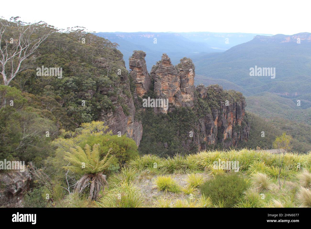 tre sorelle alle blue mountains in australia Foto Stock