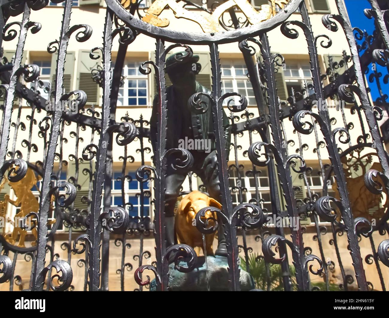 Hans im Glueck fontana a Stoccarda in Germania Foto Stock