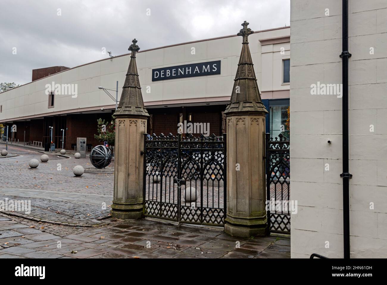 Porta d'ingresso alla Cattedrale di Blackburn. Church Street, Blackburn. Foto Stock