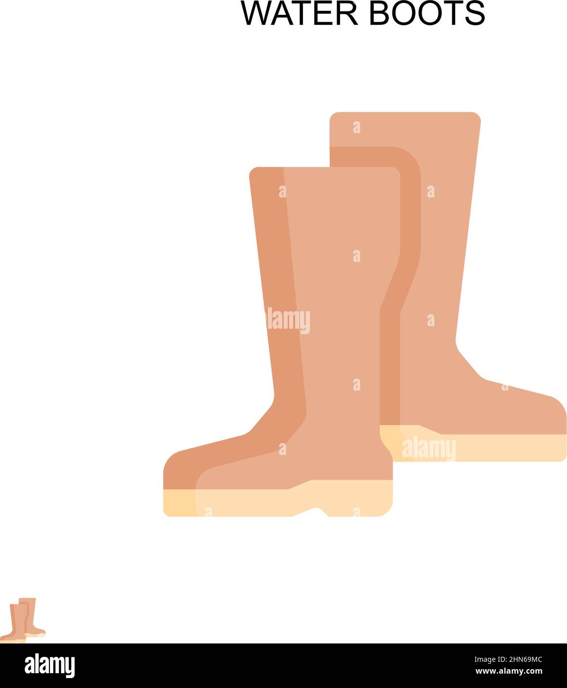 Water Boots semplice icona vettoriale. Modello di disegno del simbolo di illustrazione per l'elemento dell'interfaccia utente mobile Web. Illustrazione Vettoriale