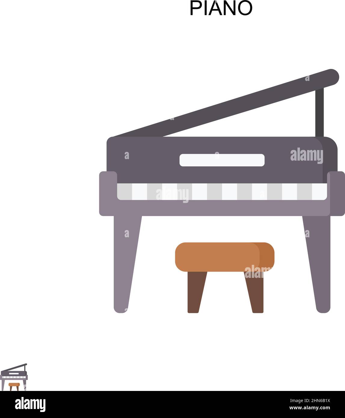 Icona piano Simple Vector. Modello di disegno del simbolo di illustrazione per l'elemento dell'interfaccia utente mobile Web. Illustrazione Vettoriale