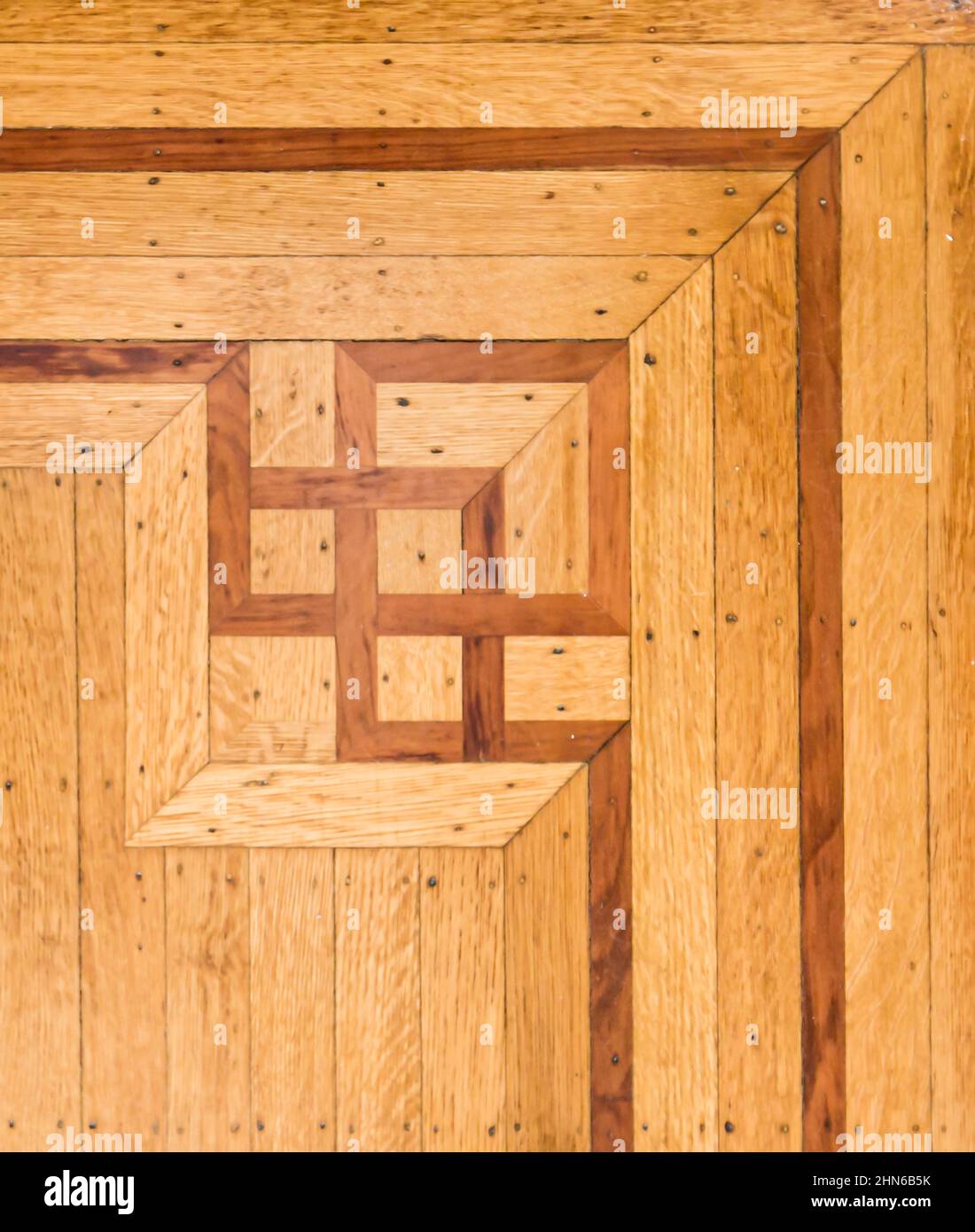 Particolare di un pavimento in legno Foto Stock