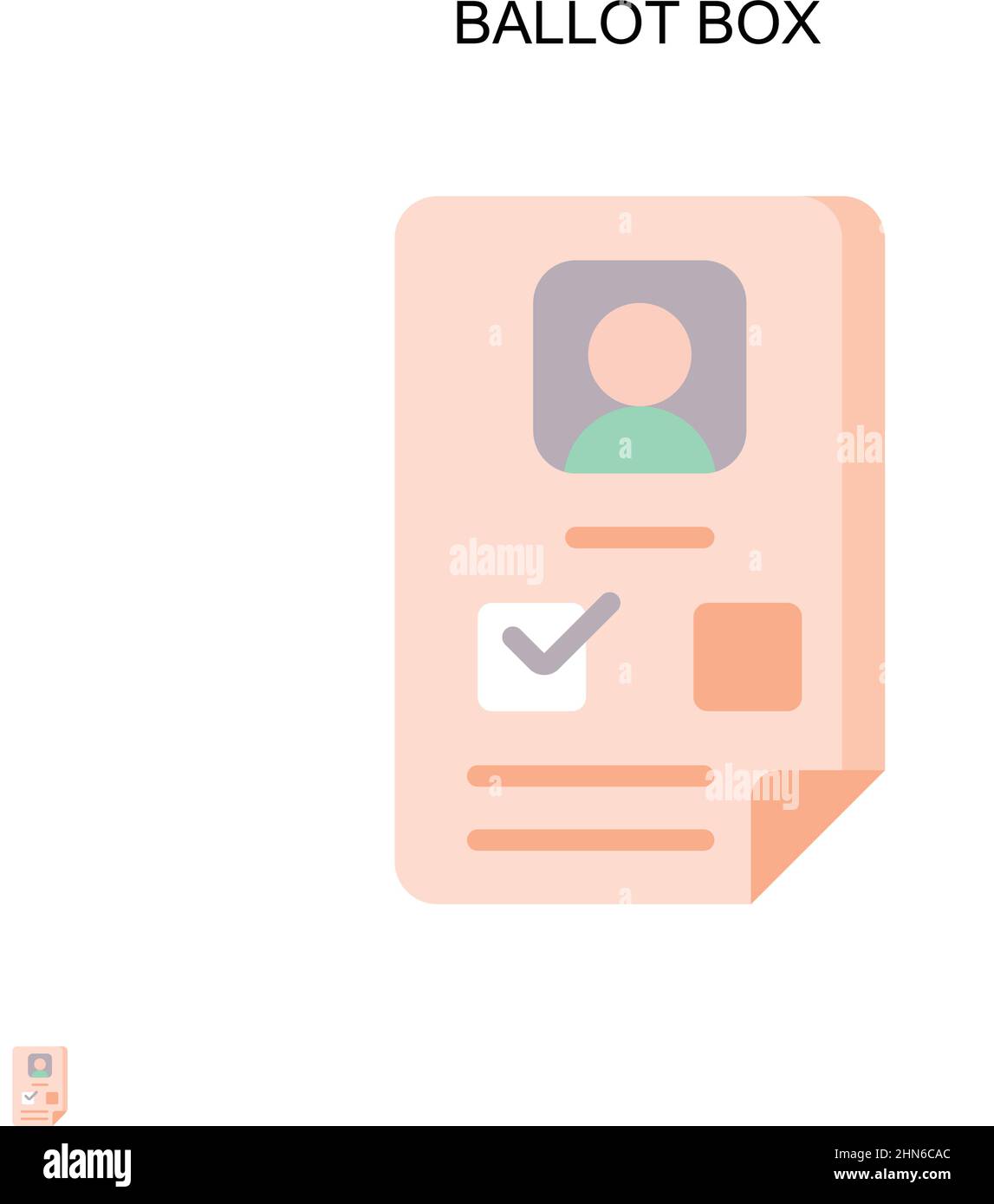 Icona vettoriale semplice della casella di voto. Modello di disegno del simbolo di illustrazione per l'elemento dell'interfaccia utente mobile Web. Illustrazione Vettoriale