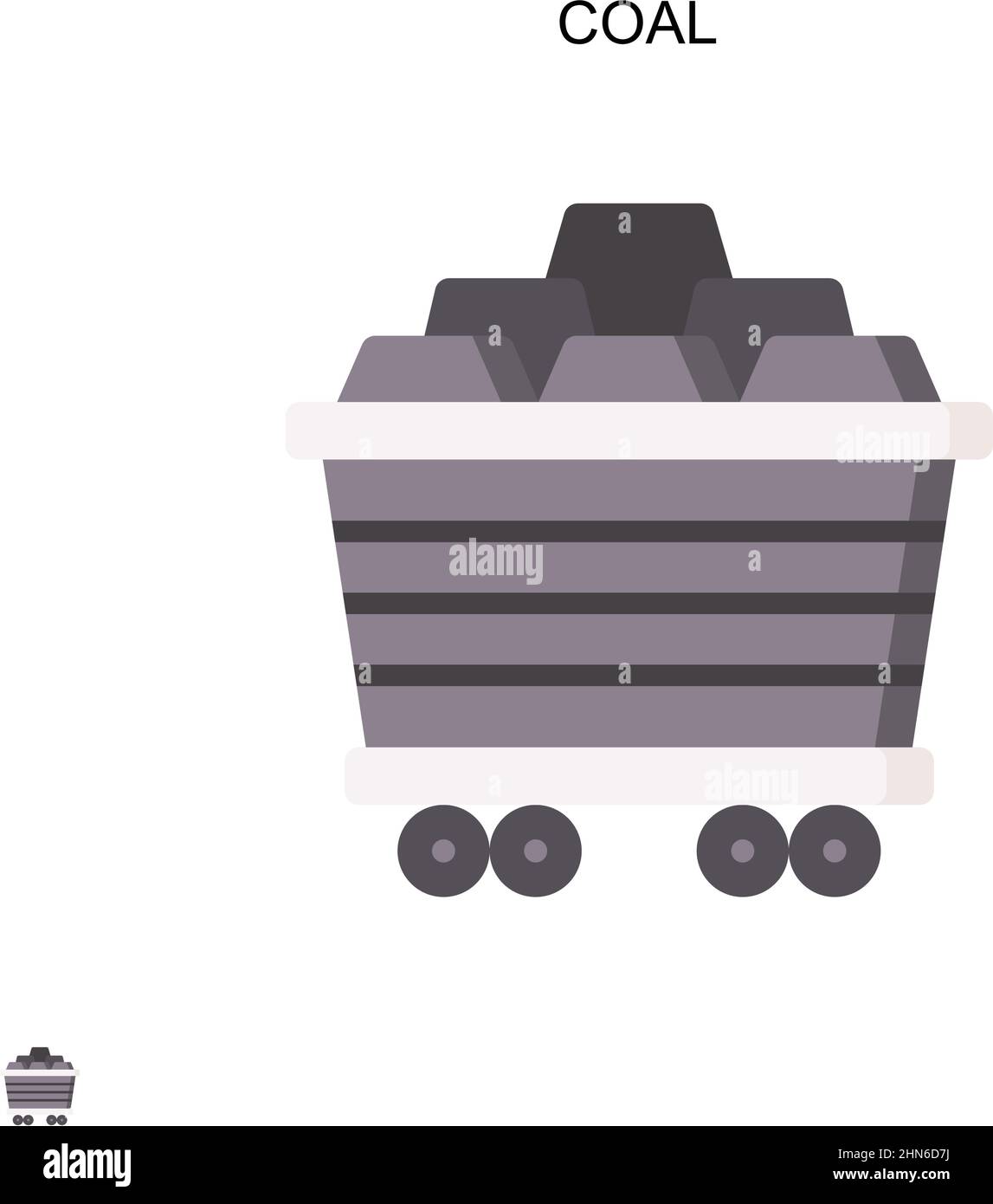 Icona vettore carbone semplice. Modello di disegno del simbolo di illustrazione per l'elemento dell'interfaccia utente mobile Web. Illustrazione Vettoriale