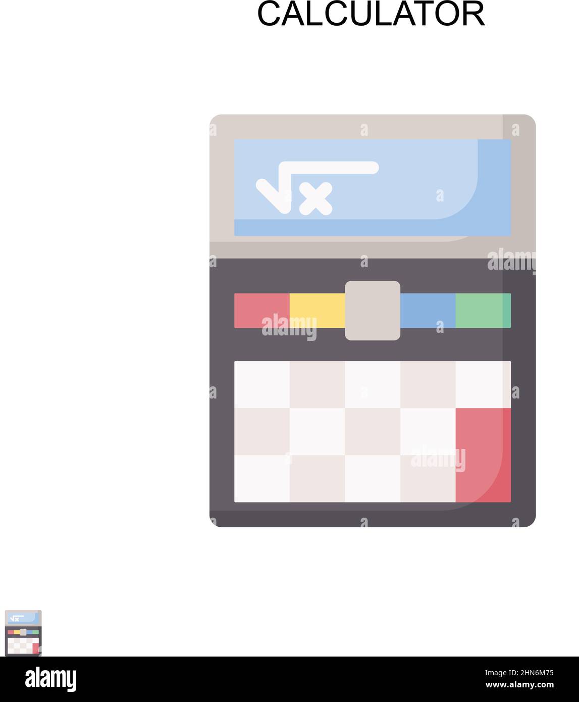 Calcolatrice semplice icona vettoriale. Modello di disegno del simbolo di illustrazione per l'elemento dell'interfaccia utente mobile Web. Illustrazione Vettoriale