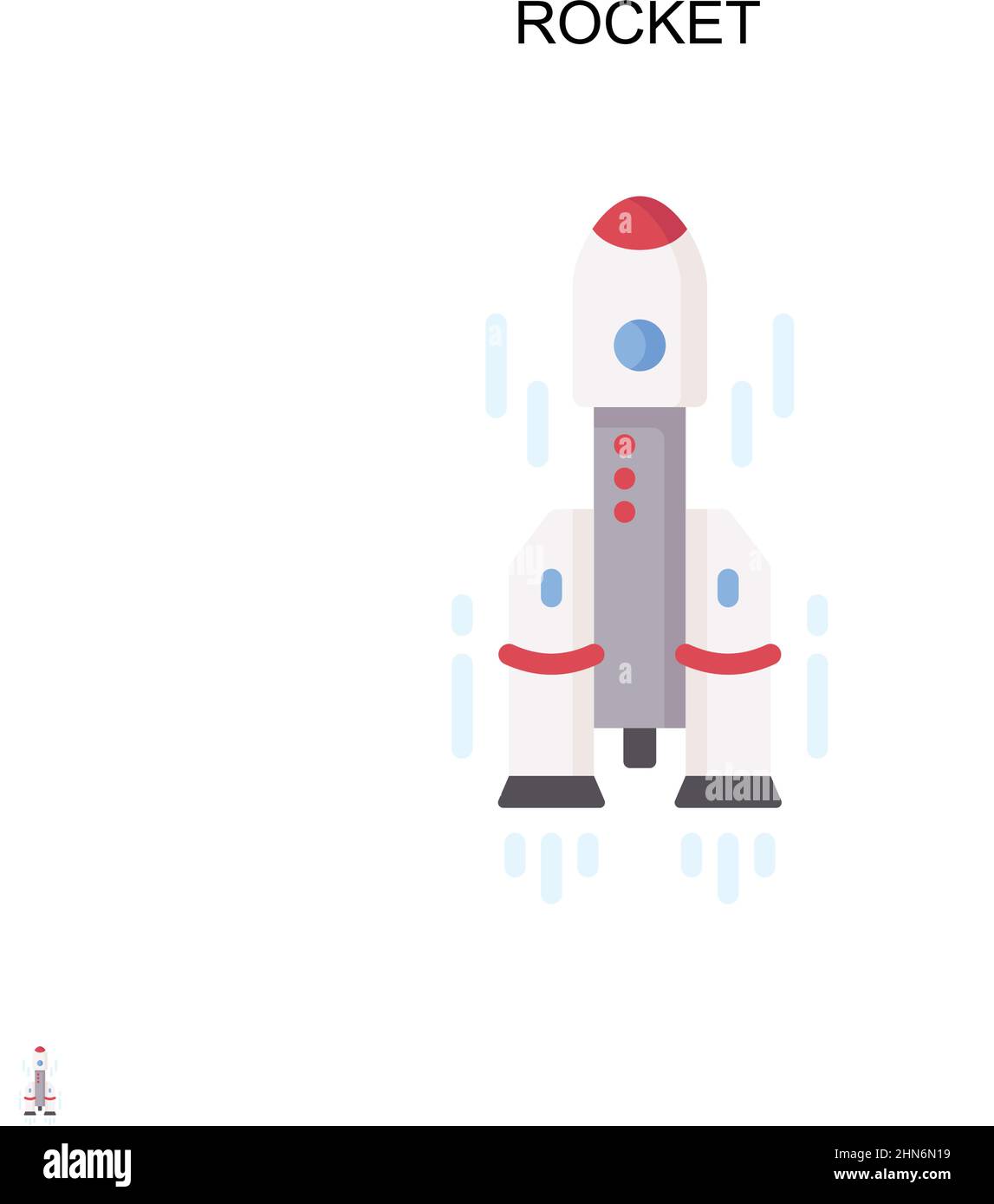Rocket semplice vettore icona. Modello di disegno del simbolo di illustrazione per l'elemento dell'interfaccia utente mobile Web. Illustrazione Vettoriale