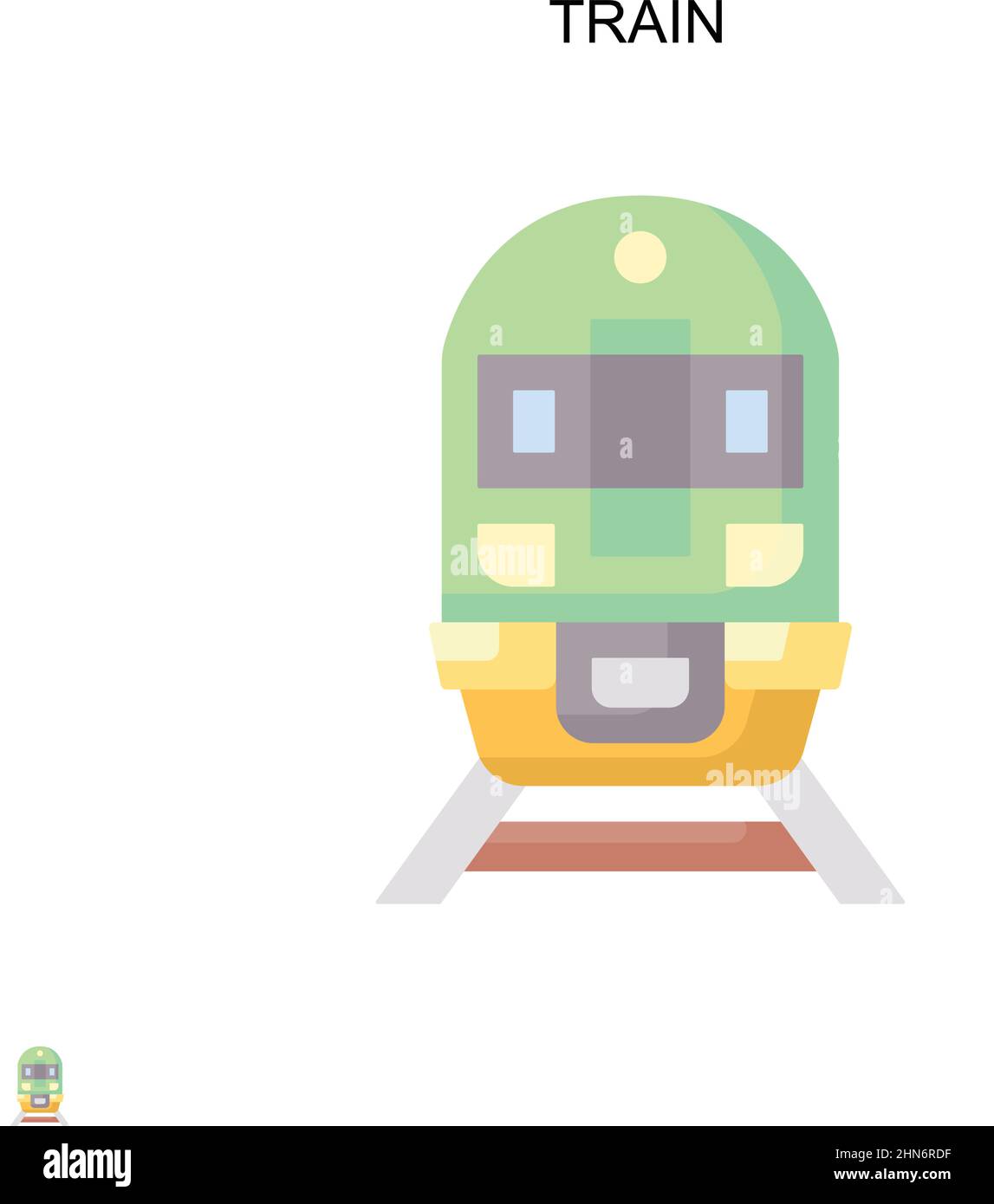 Icona vettore treno semplice. Modello di disegno del simbolo di illustrazione per l'elemento dell'interfaccia utente mobile Web. Illustrazione Vettoriale