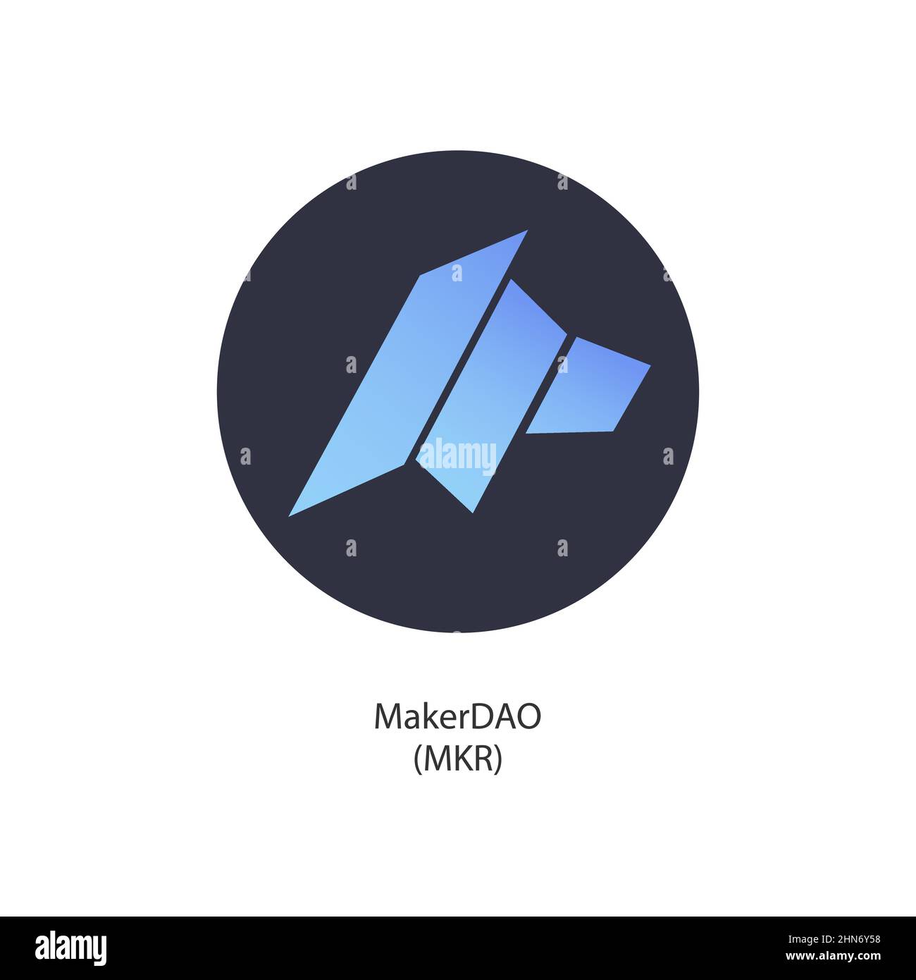 Icona di criptovaluta della piattaforma MakerDAO isolata su sfondo bianco. Illustrazione vettoriale Illustrazione Vettoriale