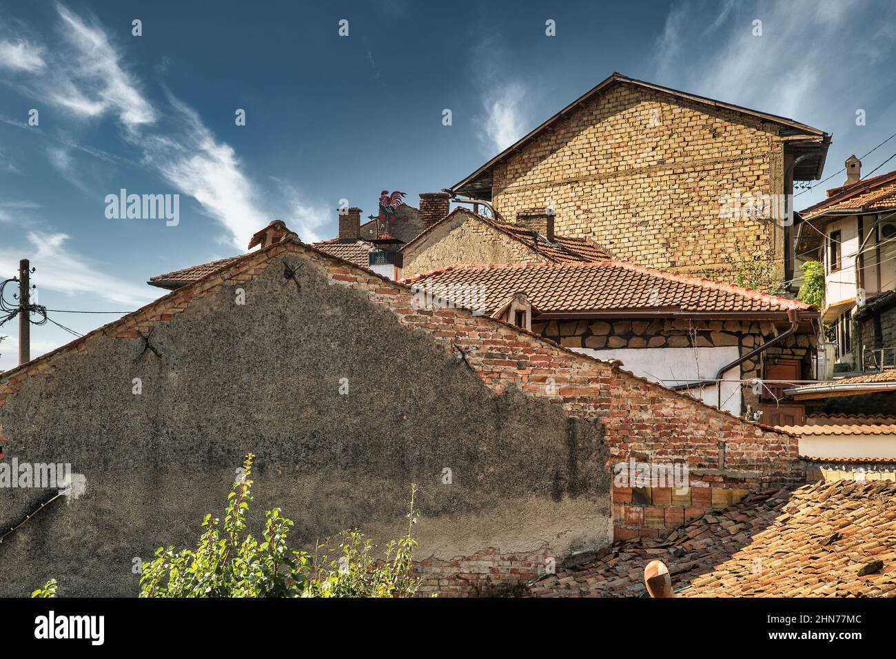 VEW sopra Veliko Tarnovo città vecchia città in Bulgaria. Foto Stock