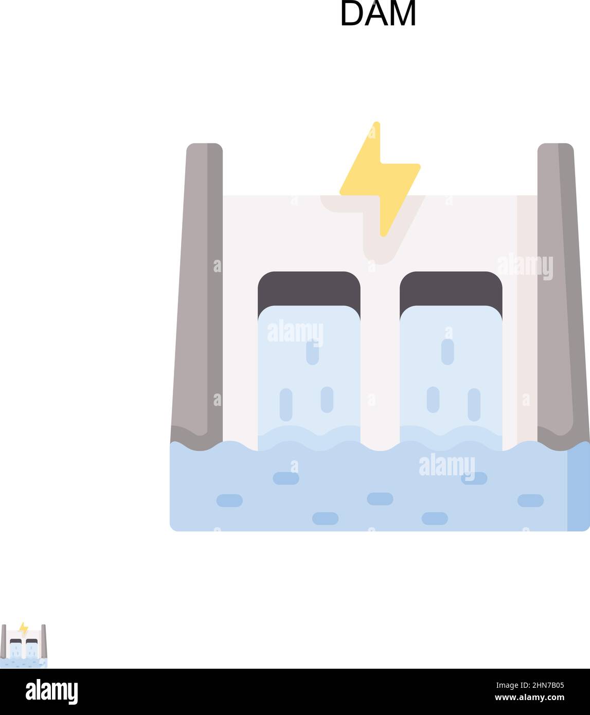 Icona vettore DAM semplice. Modello di disegno del simbolo di illustrazione per l'elemento dell'interfaccia utente mobile Web. Illustrazione Vettoriale