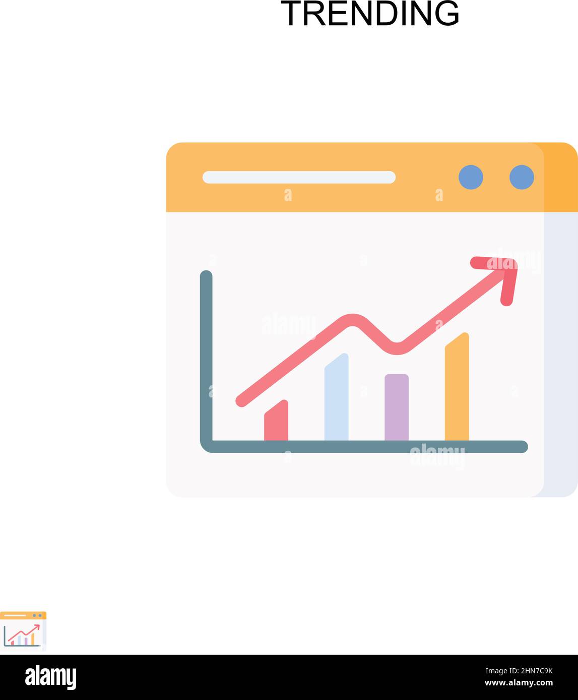 Icona del vettore semplice di trend. Modello di disegno del simbolo di illustrazione per l'elemento dell'interfaccia utente mobile Web. Illustrazione Vettoriale