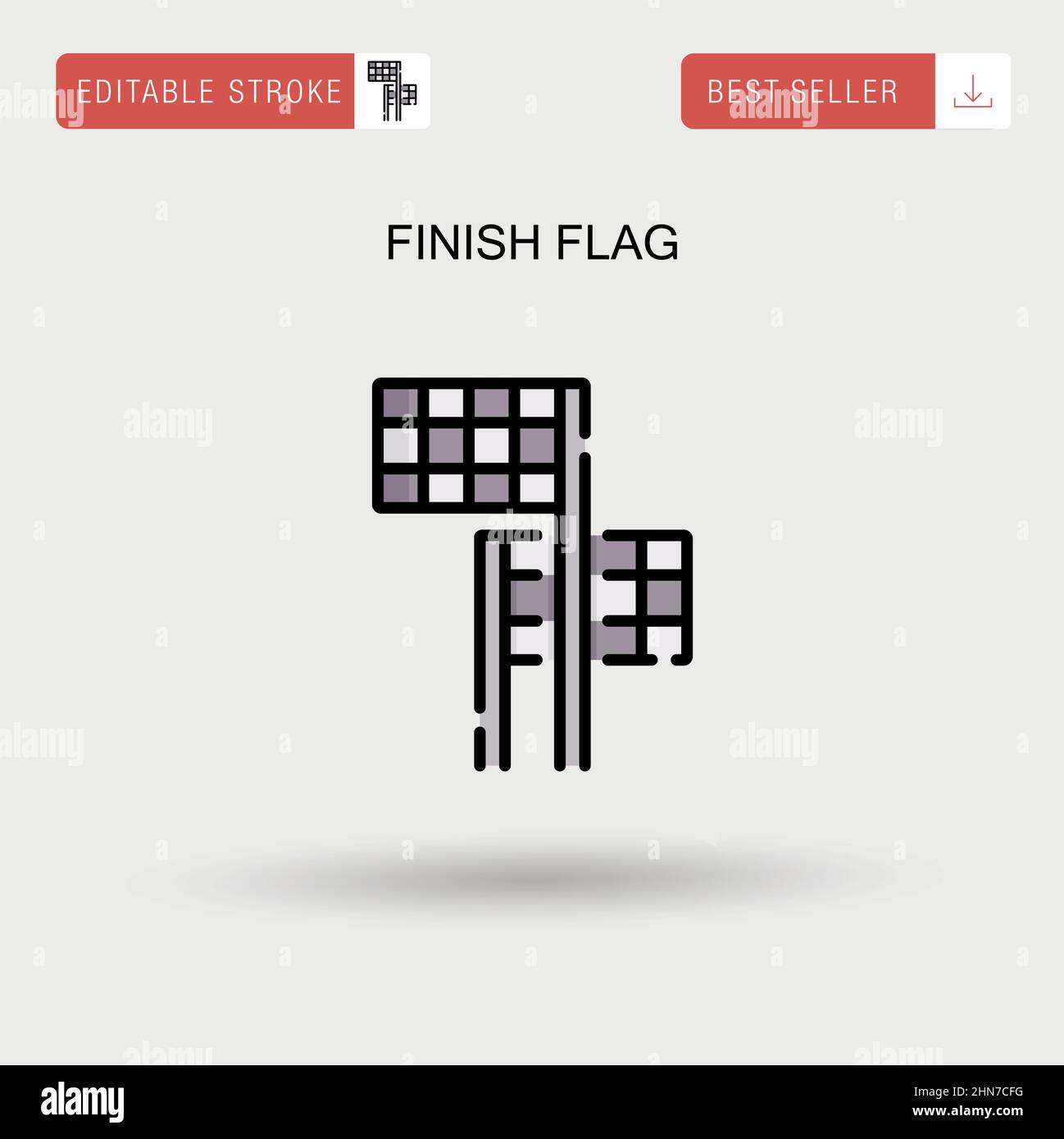 Icona vettore semplice flag di fine. Illustrazione Vettoriale Icona vettore semplice flag di fine. Illustrazione Vettoriale