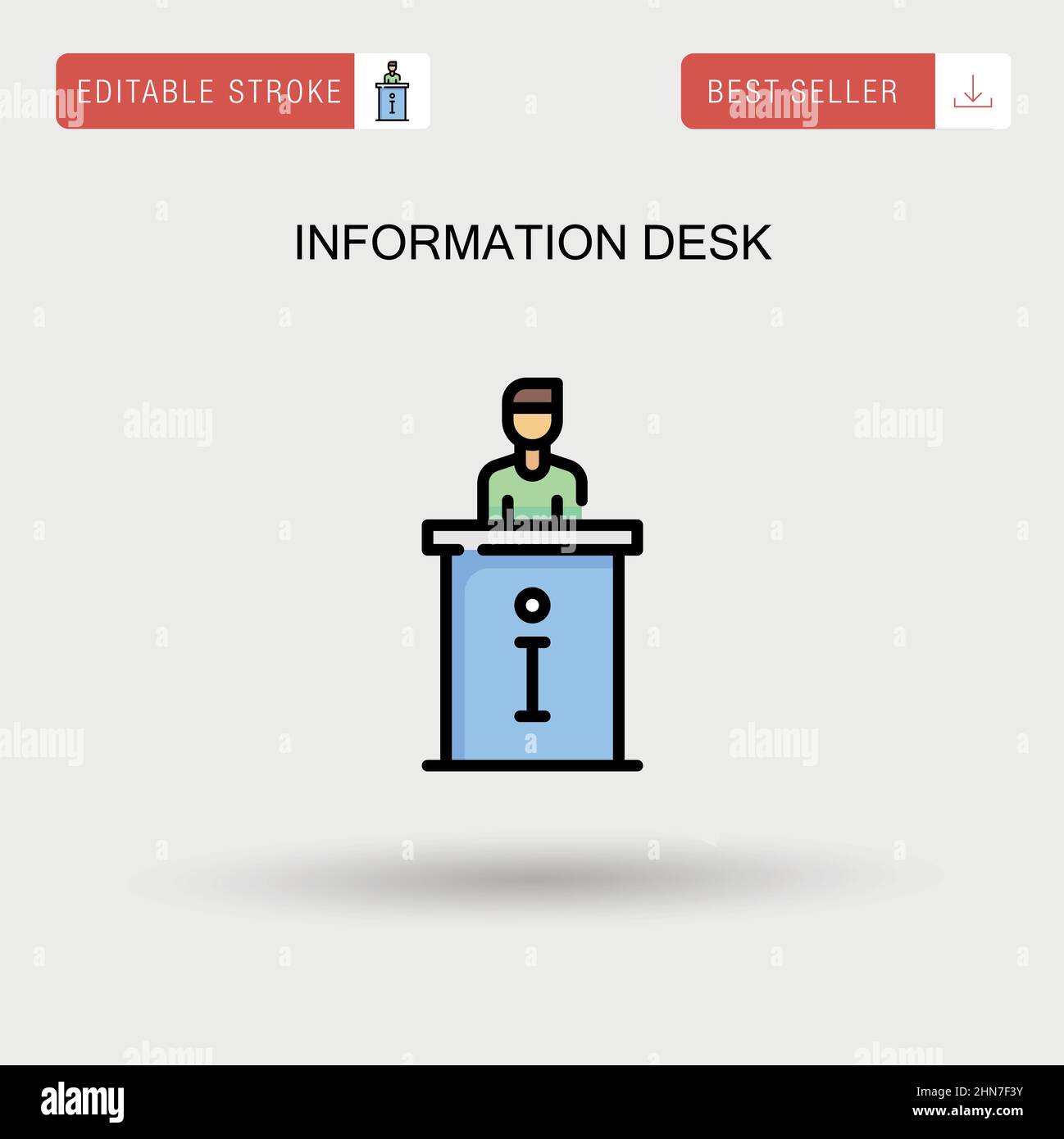 Icona vettore semplice del banco informazioni. Illustrazione Vettoriale