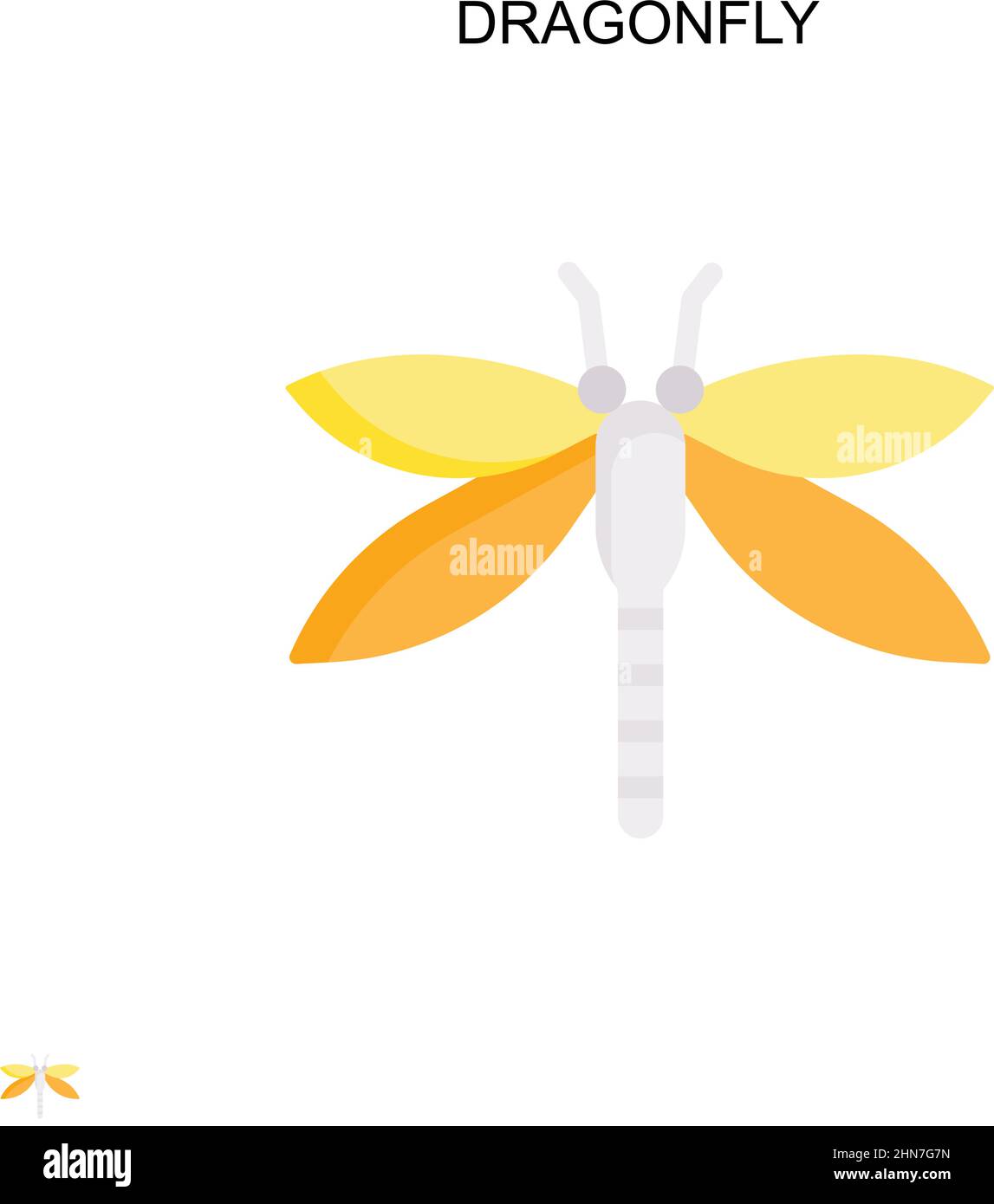 Icona vettore semplice Dragonfly. Modello di disegno del simbolo di illustrazione per l'elemento dell'interfaccia utente mobile Web. Illustrazione Vettoriale