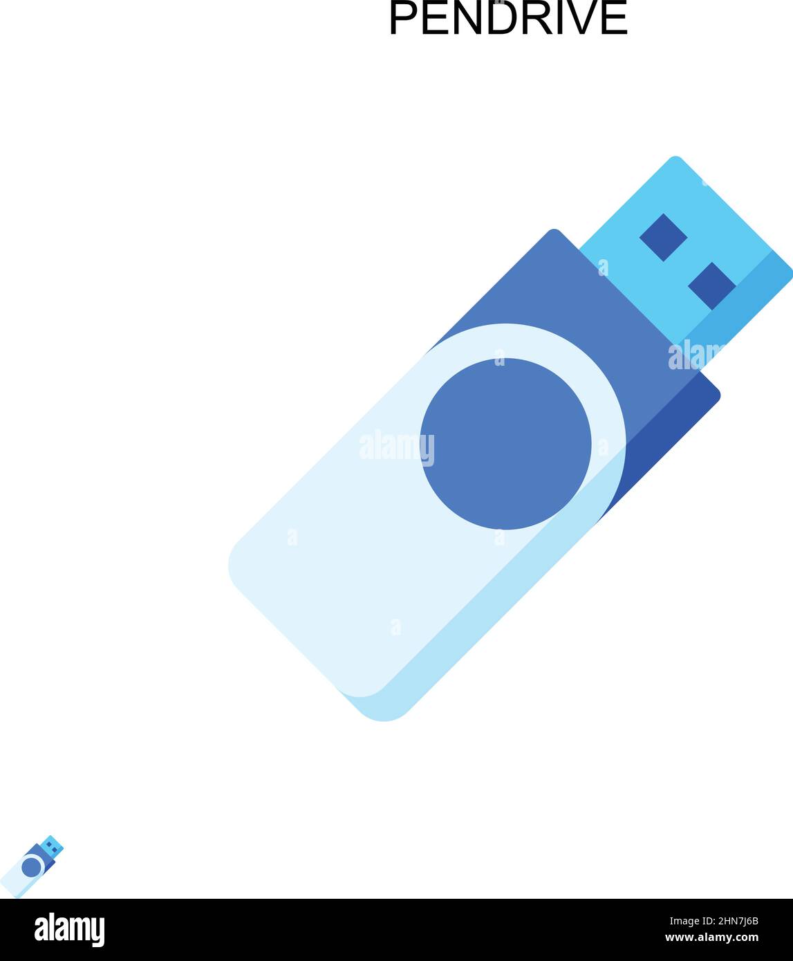 Icona vettore semplice Pendrive. Modello di disegno del simbolo di illustrazione per l'elemento dell'interfaccia utente mobile Web. Illustrazione Vettoriale