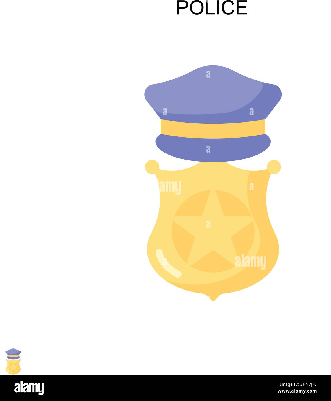 Polizia semplice vettore icona. Modello di disegno del simbolo di illustrazione per l'elemento dell'interfaccia utente mobile Web. Illustrazione Vettoriale