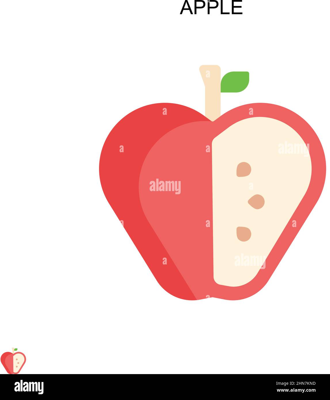 Icona Apple Simple Vector. Modello di disegno del simbolo di illustrazione per l'elemento dell'interfaccia utente mobile Web. Illustrazione Vettoriale