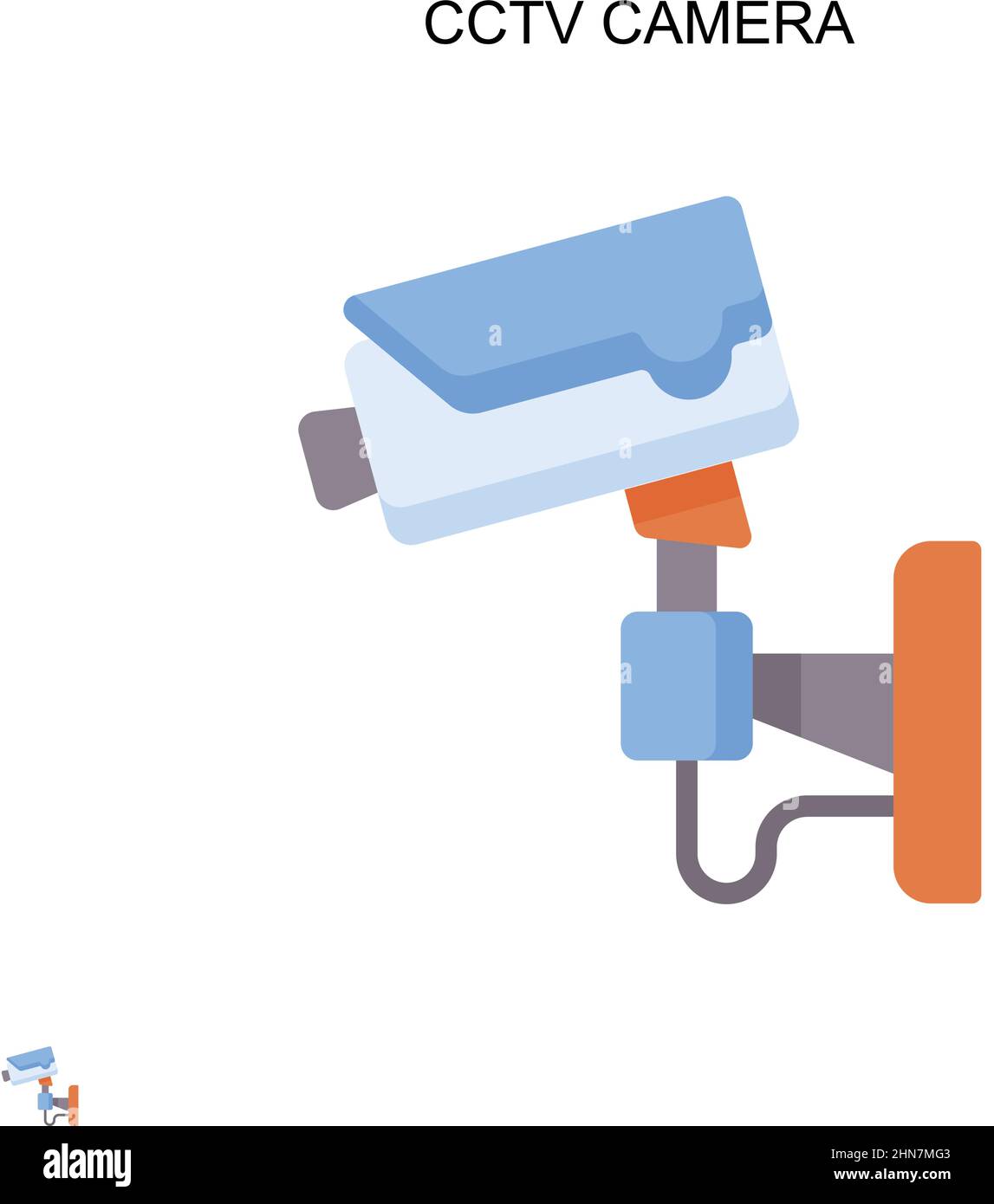 Telecamera TVCC icona vettoriale semplice. Modello di disegno del simbolo di illustrazione per l'elemento dell'interfaccia utente mobile Web. Illustrazione Vettoriale