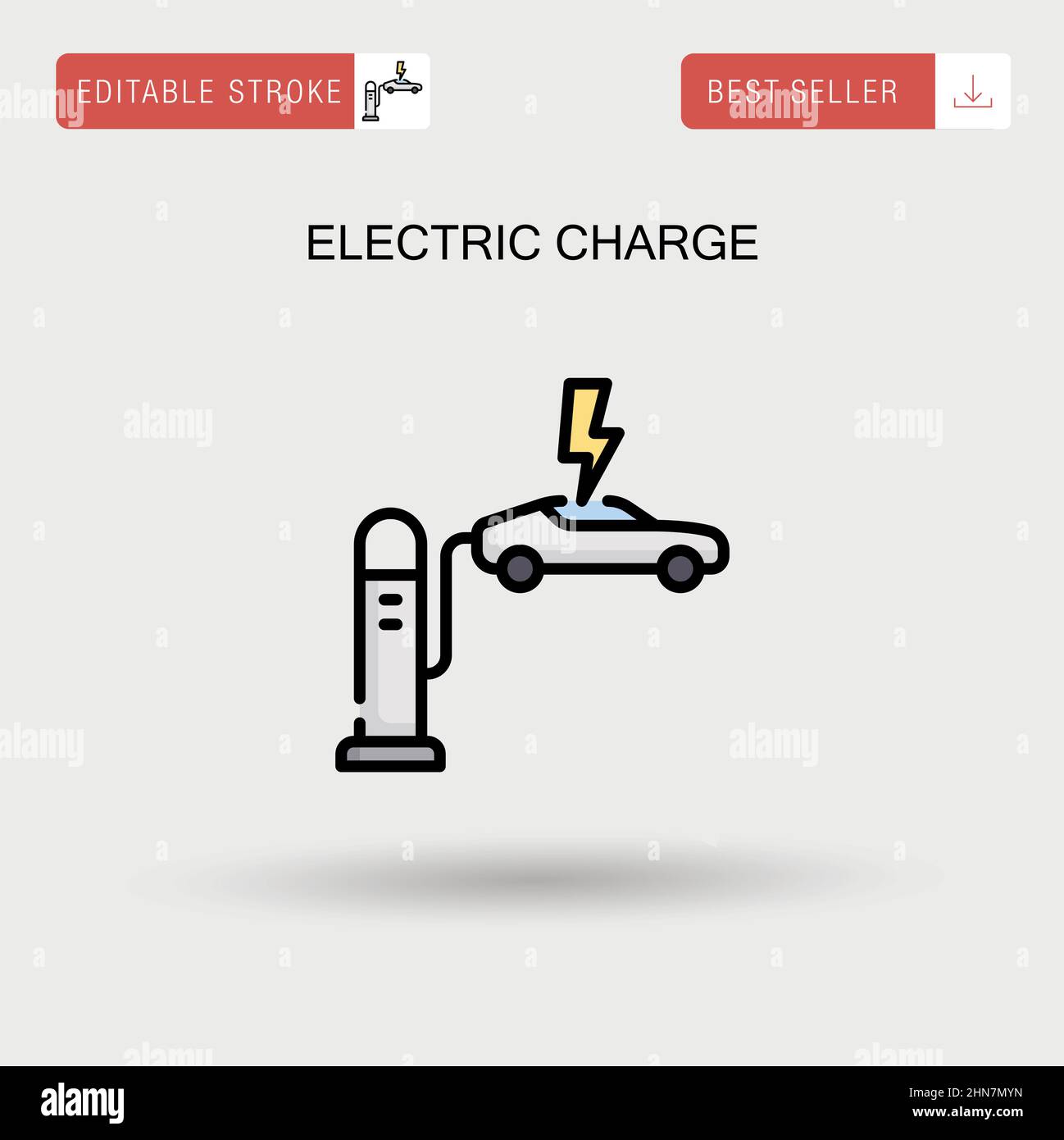 Icona vettore semplice carica elettrica. Illustrazione Vettoriale