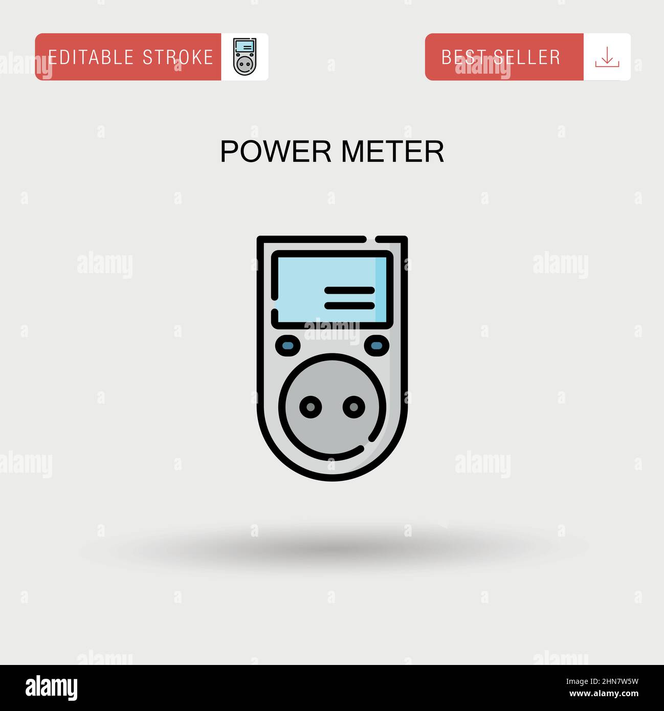 Icona vettoriale semplice del misuratore di potenza. Illustrazione Vettoriale