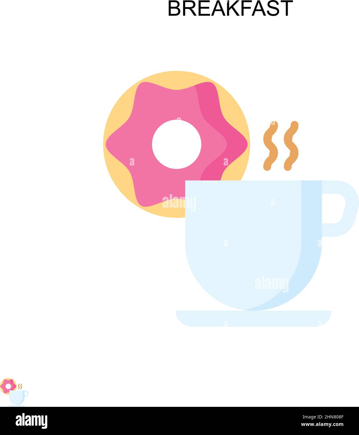 Colazione semplice icona vettoriale. Modello di disegno del simbolo di illustrazione per l'elemento dell'interfaccia utente mobile Web. Illustrazione Vettoriale