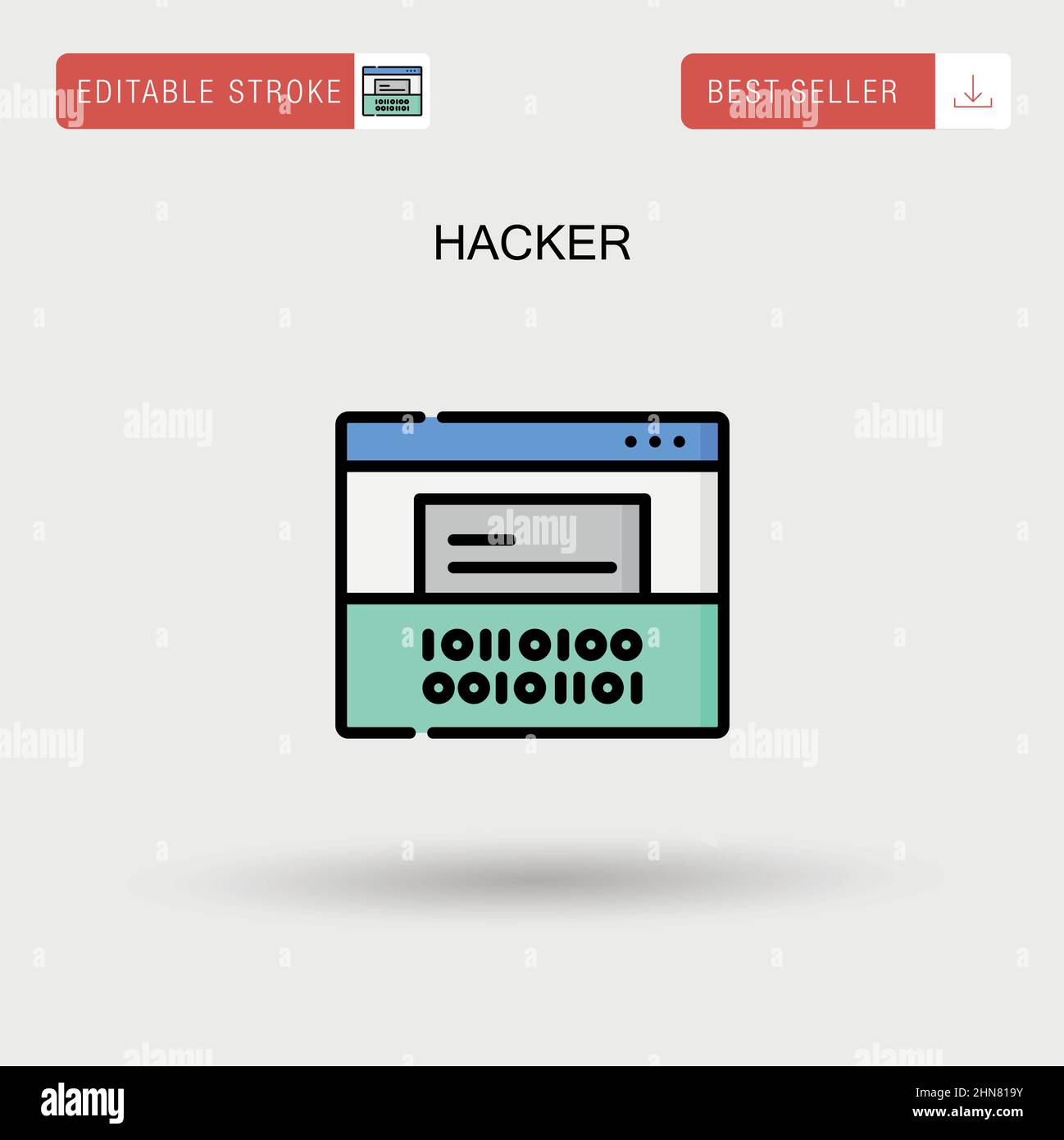 Icona vettore semplice hacker. Illustrazione Vettoriale
