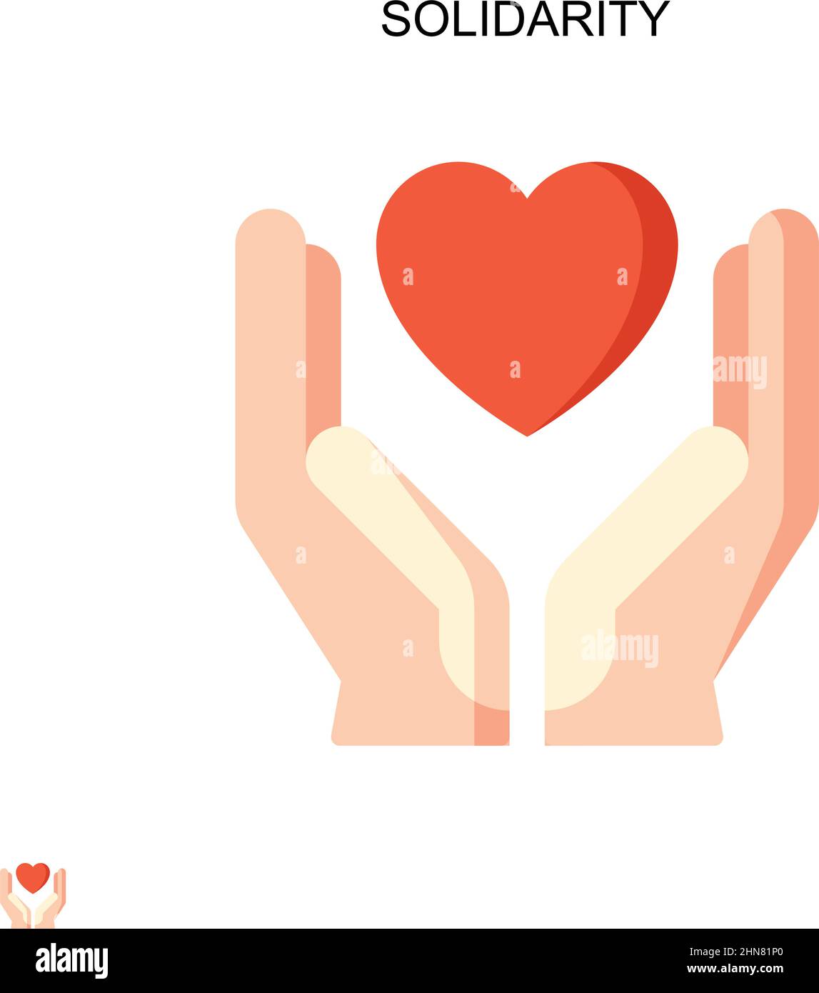 Solidarietà semplice icona vettoriale. Modello di disegno del simbolo di illustrazione per l'elemento dell'interfaccia utente mobile Web. Illustrazione Vettoriale
