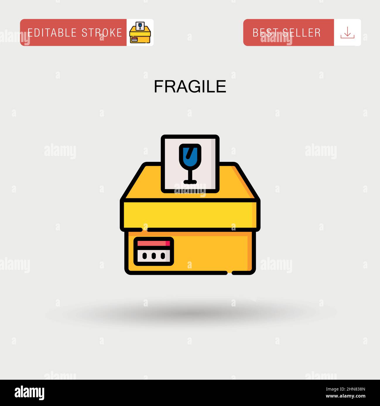 Icona vettoriale semplice fragile. Illustrazione Vettoriale