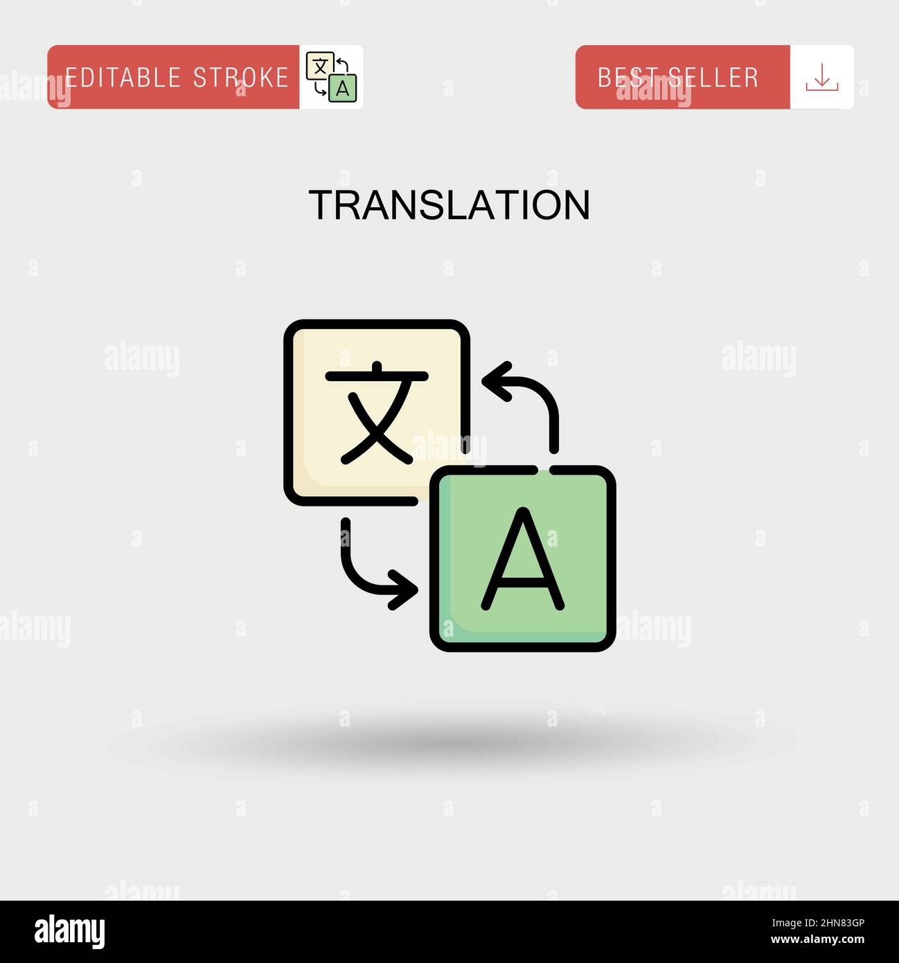 Icona vettore semplice di traduzione. Illustrazione Vettoriale