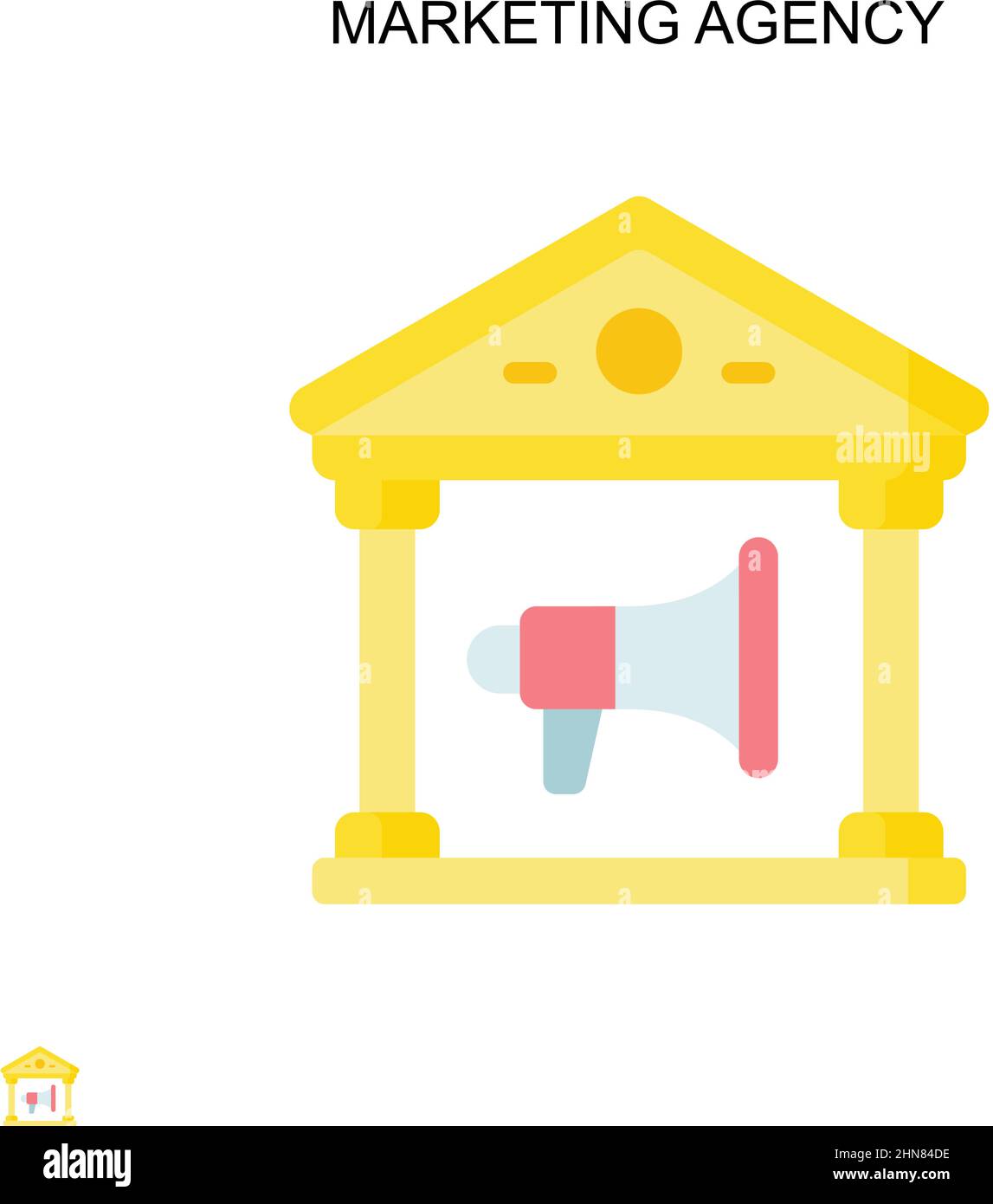 Agenzia di marketing semplice icona vettoriale. Modello di disegno del simbolo di illustrazione per l'elemento dell'interfaccia utente mobile Web. Illustrazione Vettoriale