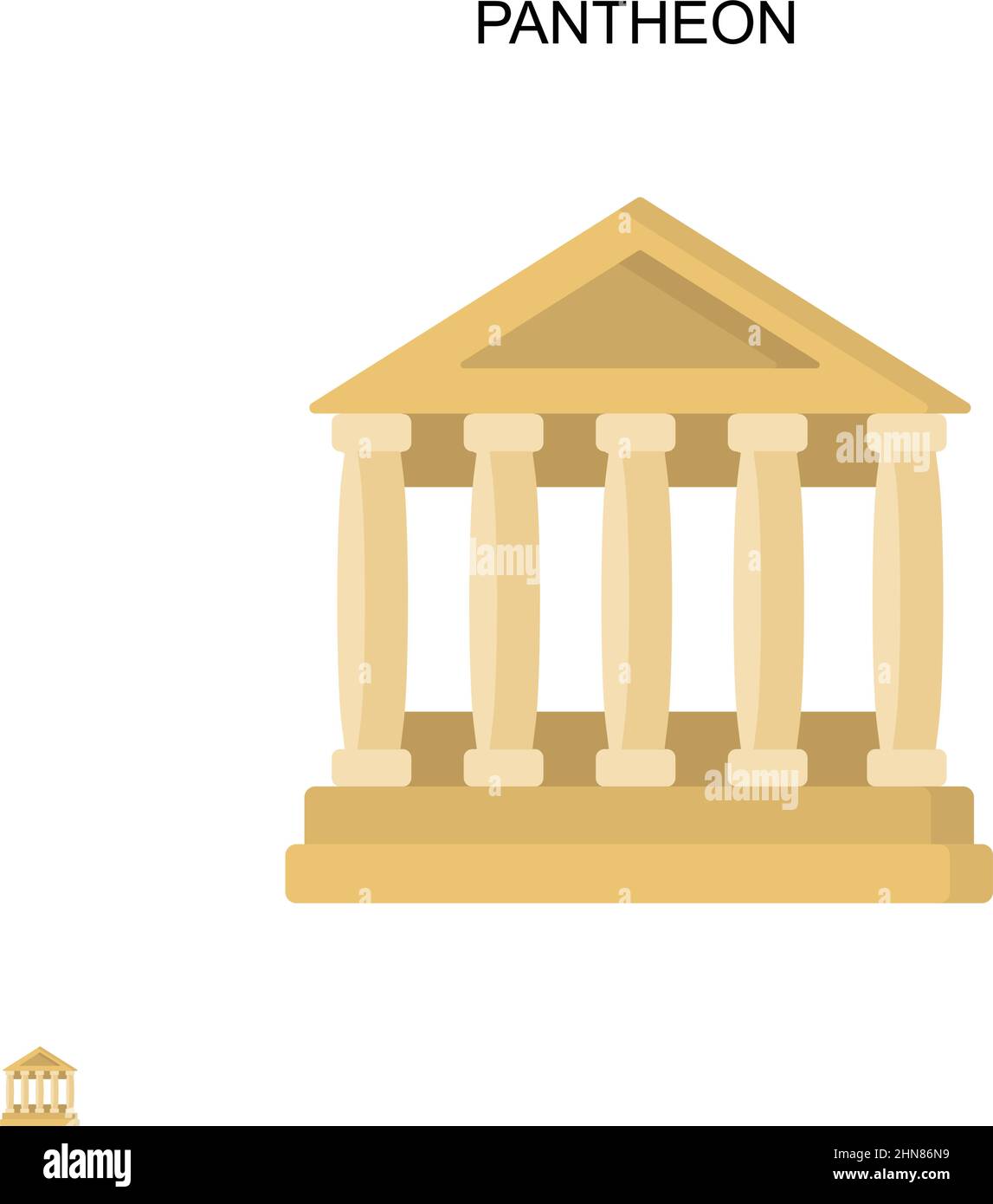 Icona vettoriale semplice Pantheon. Modello di disegno del simbolo di illustrazione per l'elemento dell'interfaccia utente mobile Web. Illustrazione Vettoriale